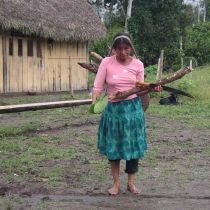 Une agricultrice kichwa part travailler